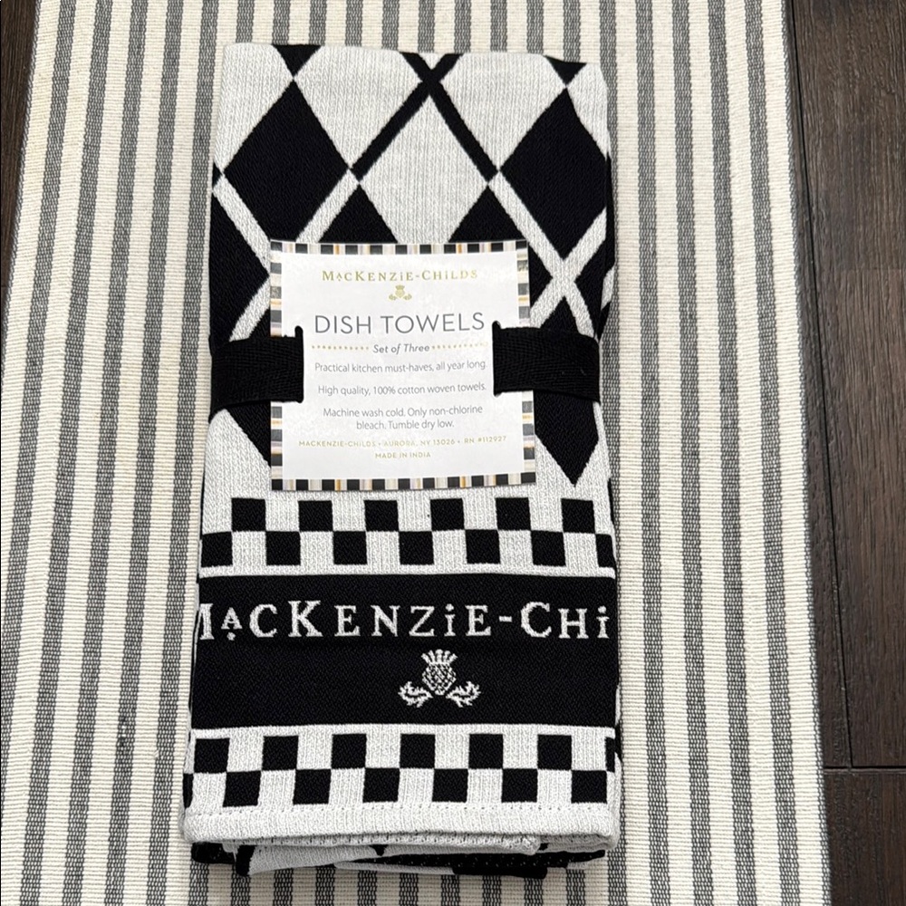 MacKenzie-Childs Black and White Dish Towels
